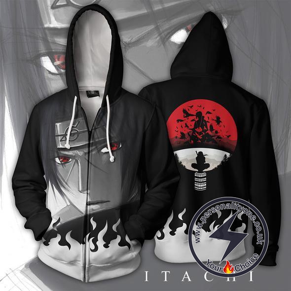 Naruto Kakashi Sharingan Zip Up Hoodie Jacket